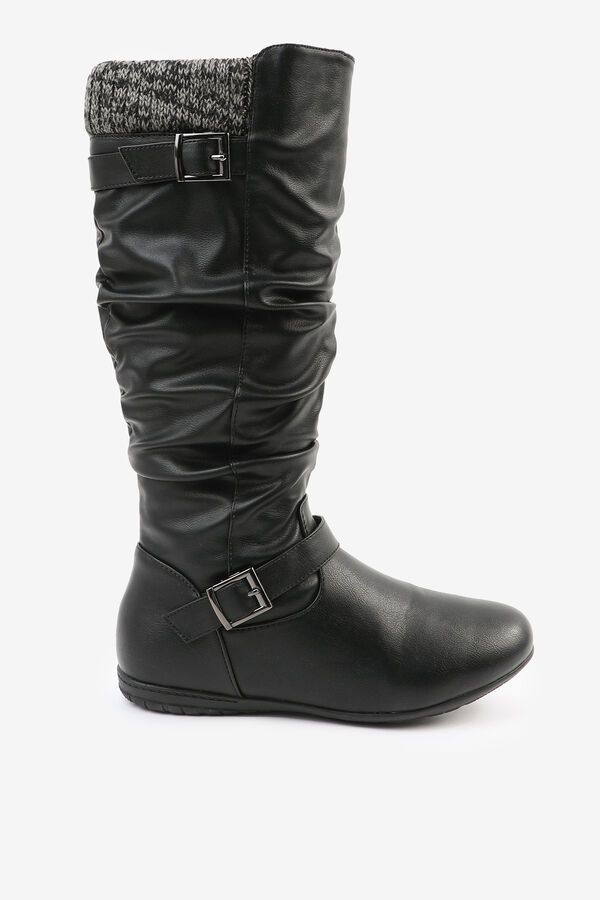 Warm-Lined Tall Boots with Knit Trim | Ardene
