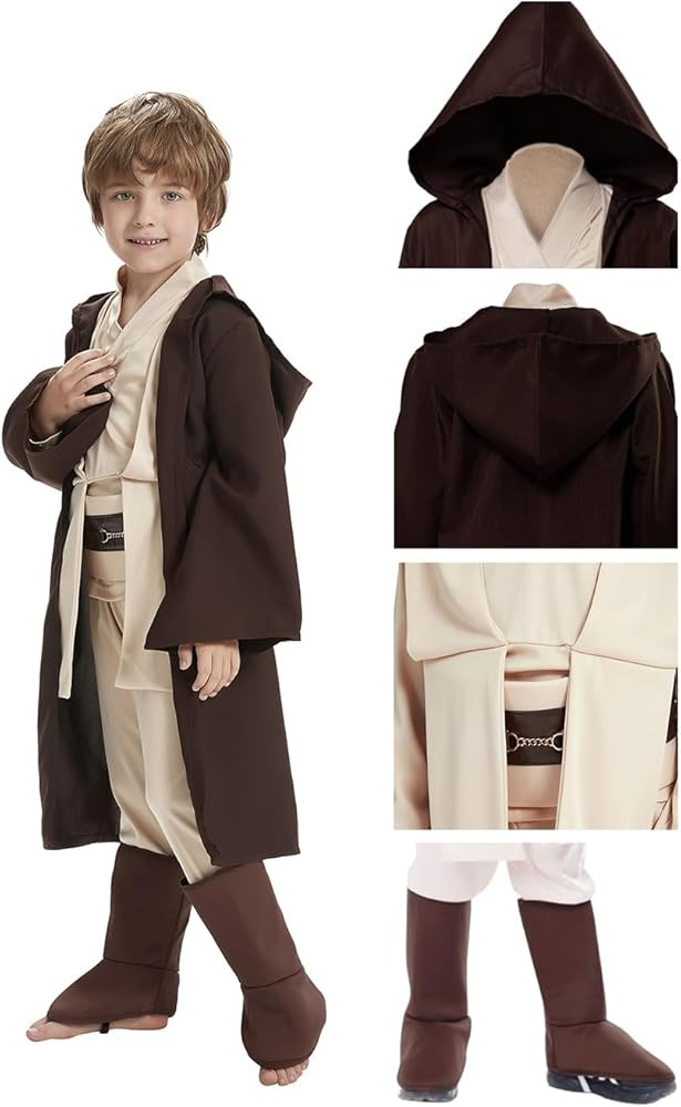 Oakamy Knight Costume Kids Child Tunic Hooded Robe Pants Belt Shoes Halloween Cosplay Costume Out... | Amazon (US)
