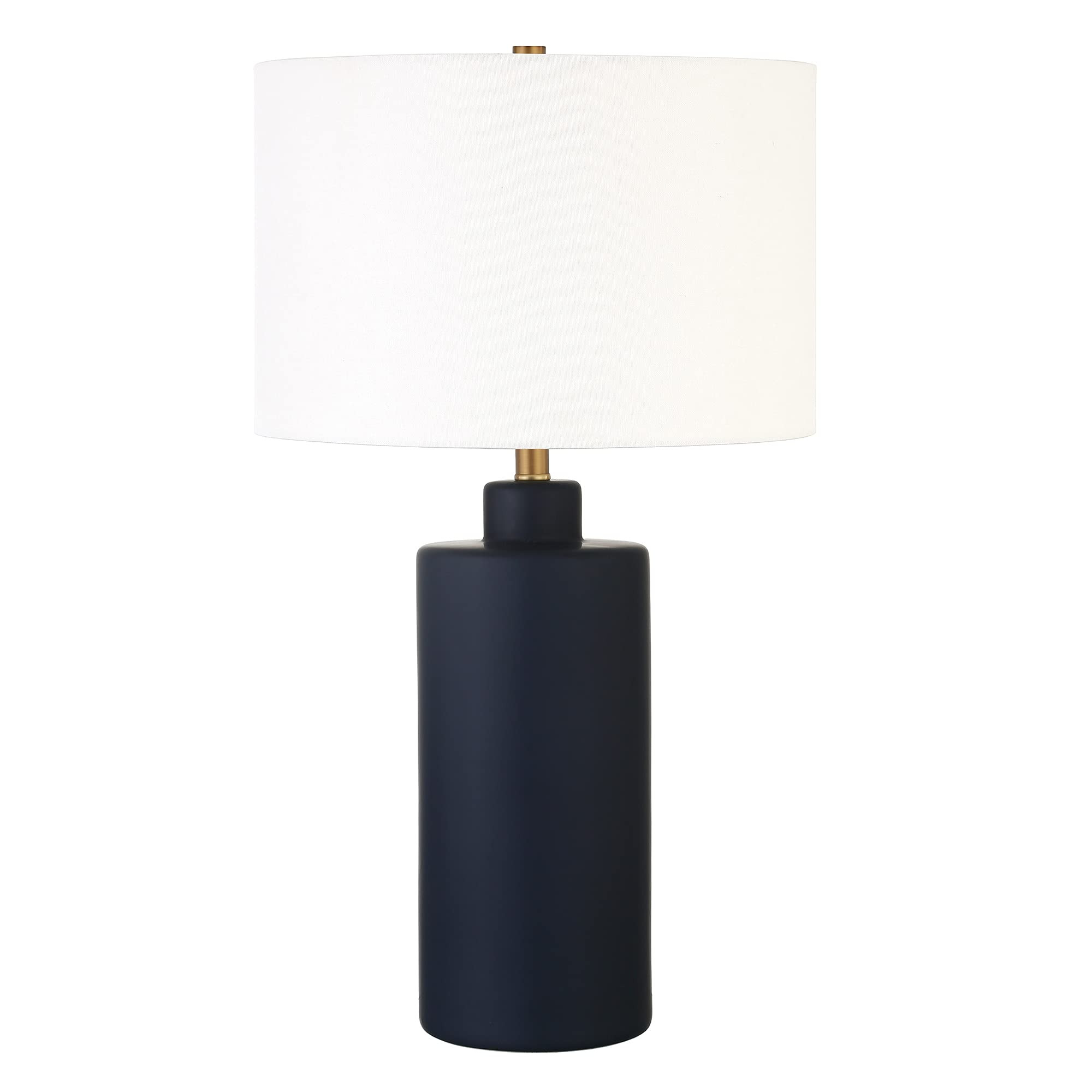 Carlina 25" Tall Ceramic Table Lamp with Fabric Shade in Matte Navy/White | Amazon (US)