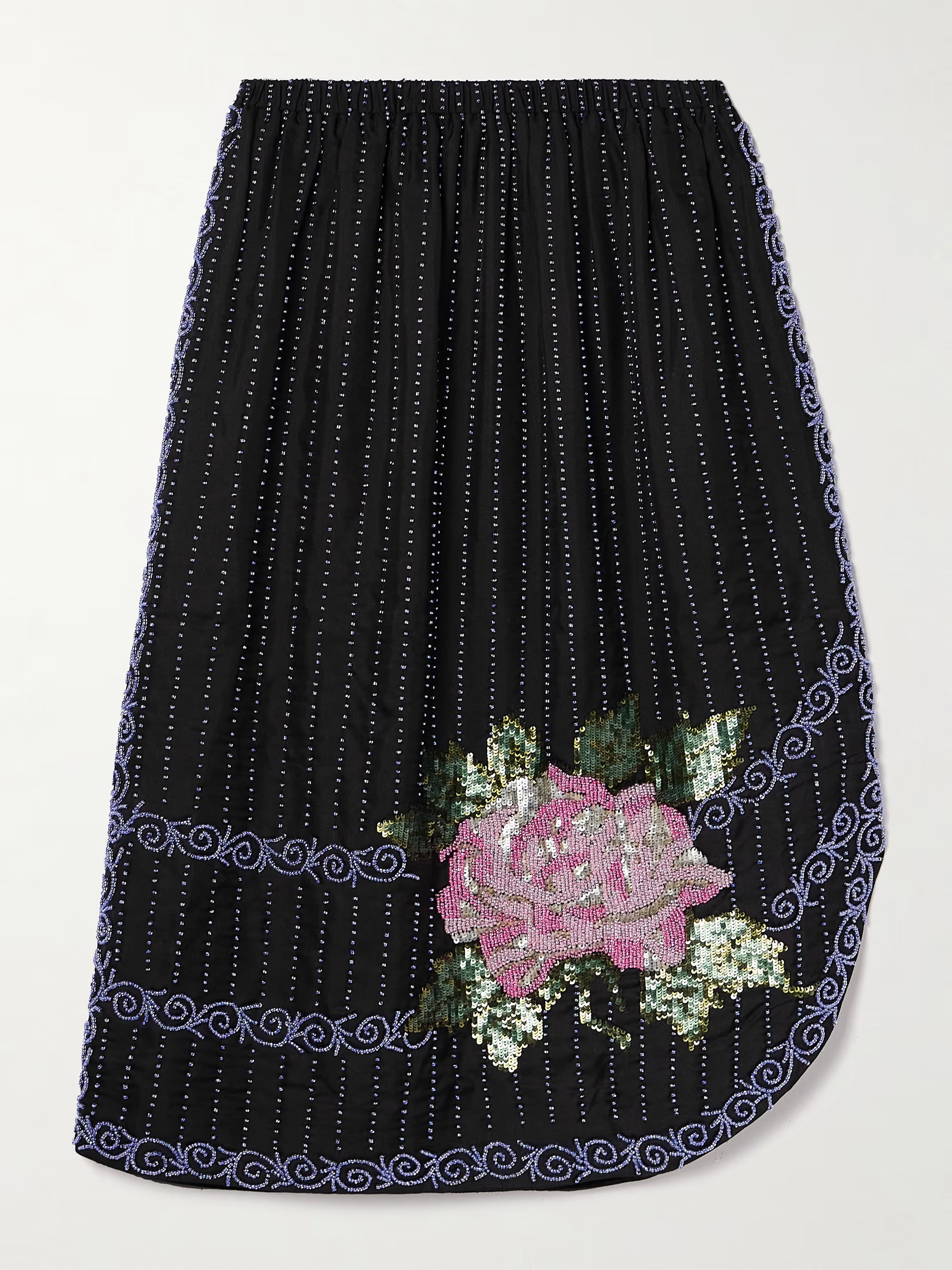 Embellished silk-charmeuse midi skirt | NET-A-PORTER (UK & EU)