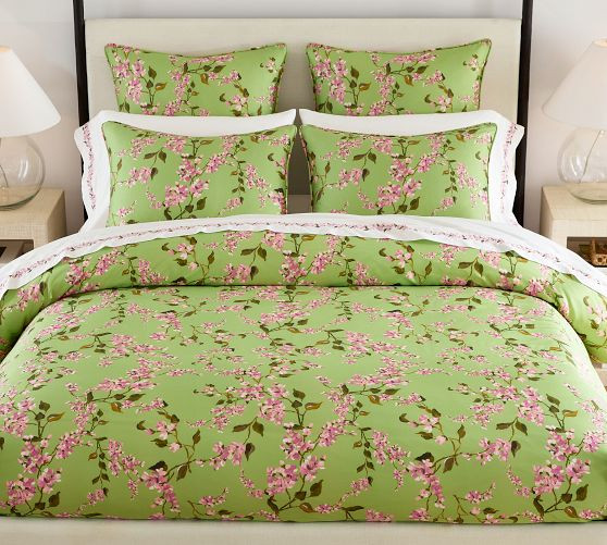 Monique Lhuillier Trellis Floral Duvet Cover | Pottery Barn (US)