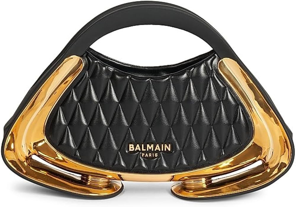 Amazon.com: Balmain, Jolie Madame Quilted Top Handle Bag, Black Gold : Amazon Luxury | Amazon (US)
