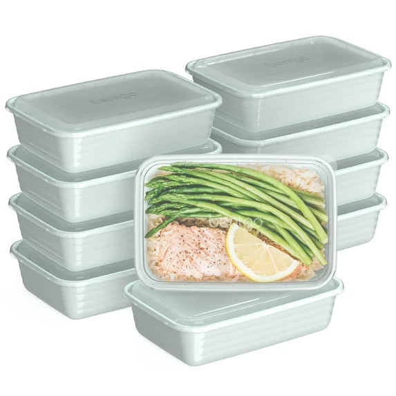 Bentgo Prep - 20-Piece 1-Compartment Reusable Meal Prep Containers with Lids, PFAS & BPA Free Mat... | Walmart (US)