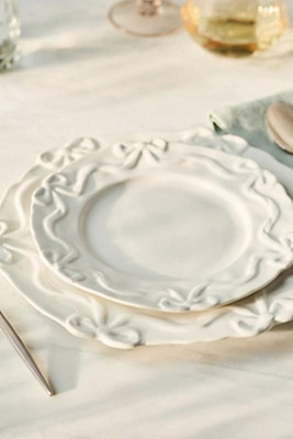 Benedita Bow Stoneware Side Plates, Set of 4 | Anthropologie (US)