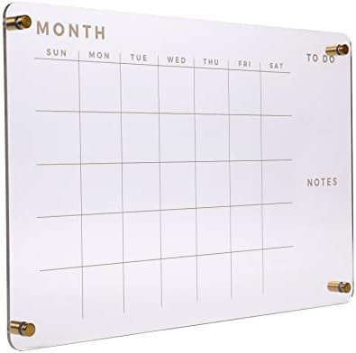 Clear Acrylic Dry Erase Presentation Month Board with Gold Highlights for Wall Hanging - 19" x 12... | Amazon (US)