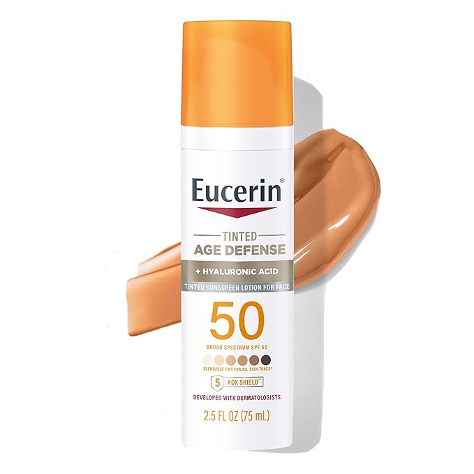 Eucerin Sun Tinted Age Defense SPF 50 Face Sunscreen Lotion, 2.5 Fl Oz Bottle | Amazon (US)