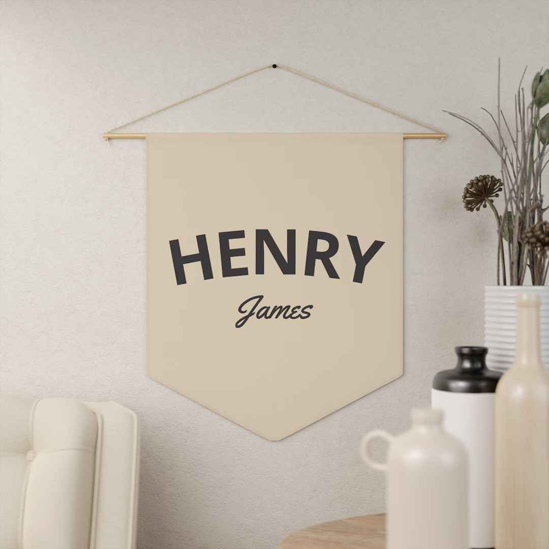 Custom Name Pennant, Custom Pennant, Personalized Name Wall Banner, Kids Nursery Decor, Baby Room... | Etsy (US)