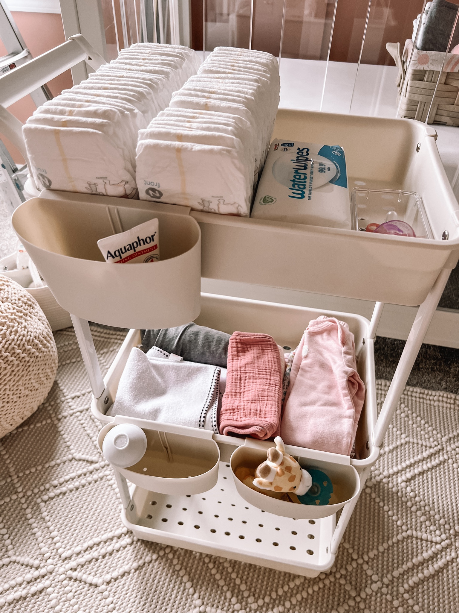 Rolling cart for bedside nursery, nursery cart, three tiered cart! Perfect for baby items 

#LTKfamily #LTKkids #LTKbump