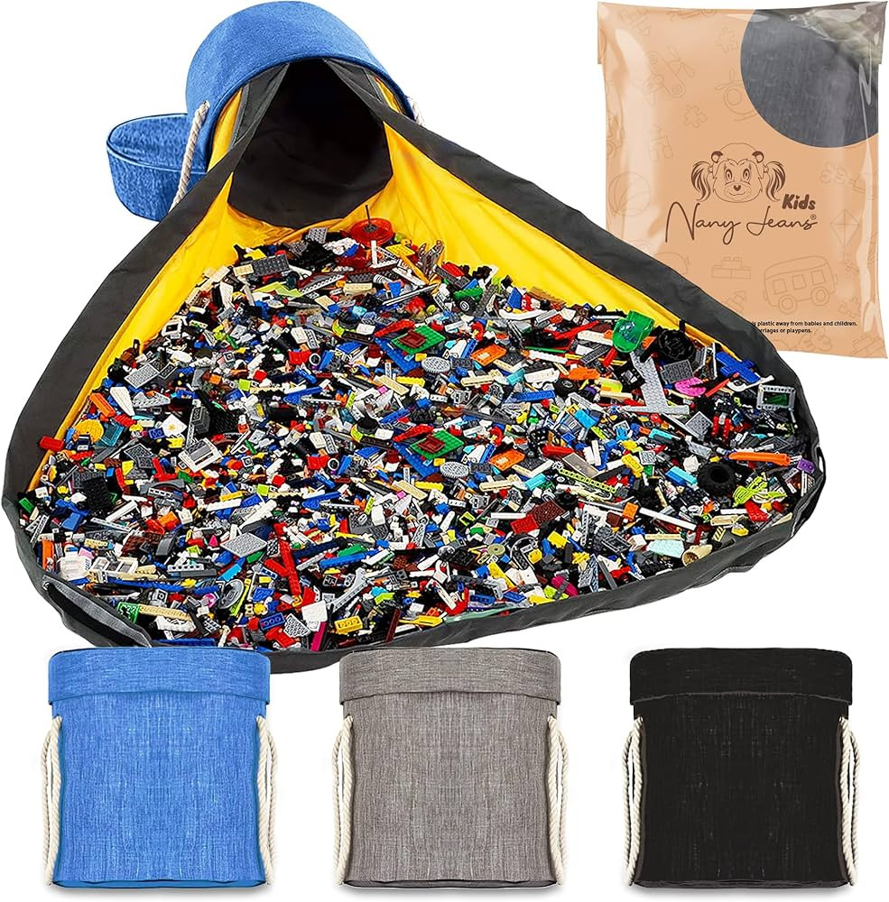 Nany Jeans Toy Storage Organizer and Play Mat for Kids - Collapsible XXL Toy Bag Storage Containe... | Amazon (US)