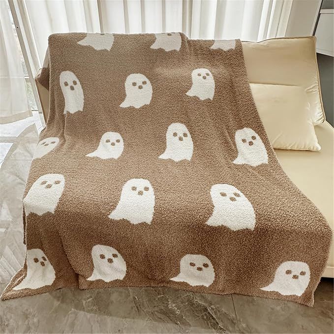 Pink Ghost Blanket, Reversible Soft Halloween Blanket, Cute Halloween Ghost Throw Blanket, Hallow... | Amazon (US)