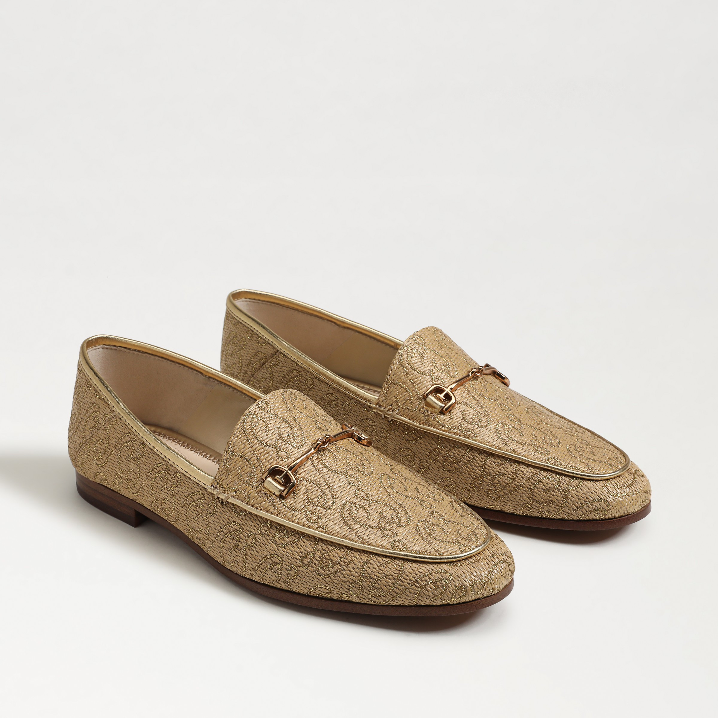 Sam Edelman Loraine Bit Loafer Natural Gold Basketweave 8.0 | Sam Edelman CA