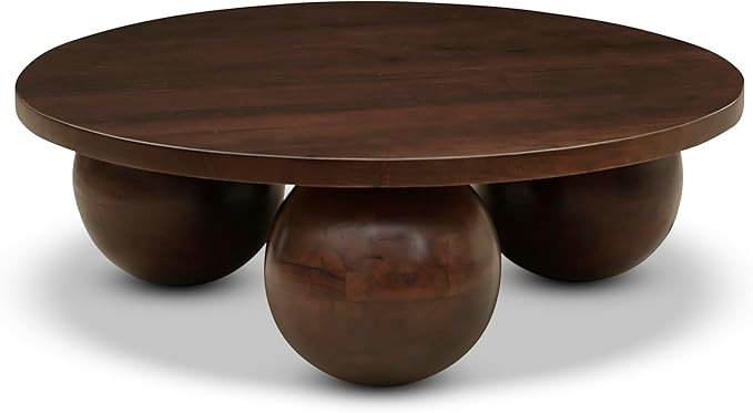 Meridian Furniture 277Brown-CT Spherical Collection Art Deco Coffee Table with Rich Brown Walnut ... | Amazon (US)