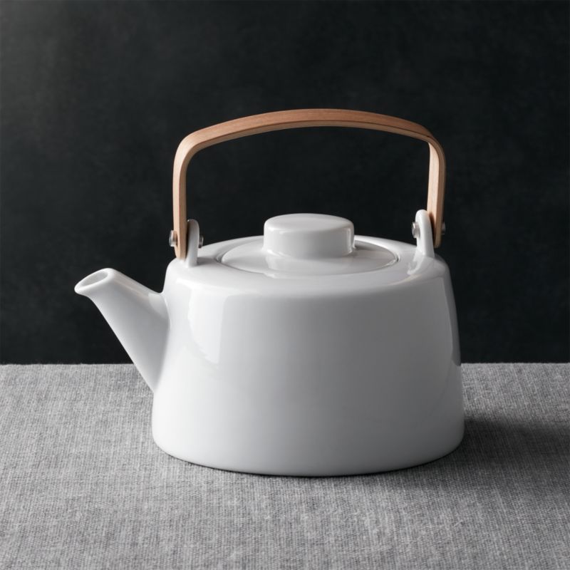 Teapot with Wooden Handle + Reviews | Crate and Barrel | Crate & Barrel