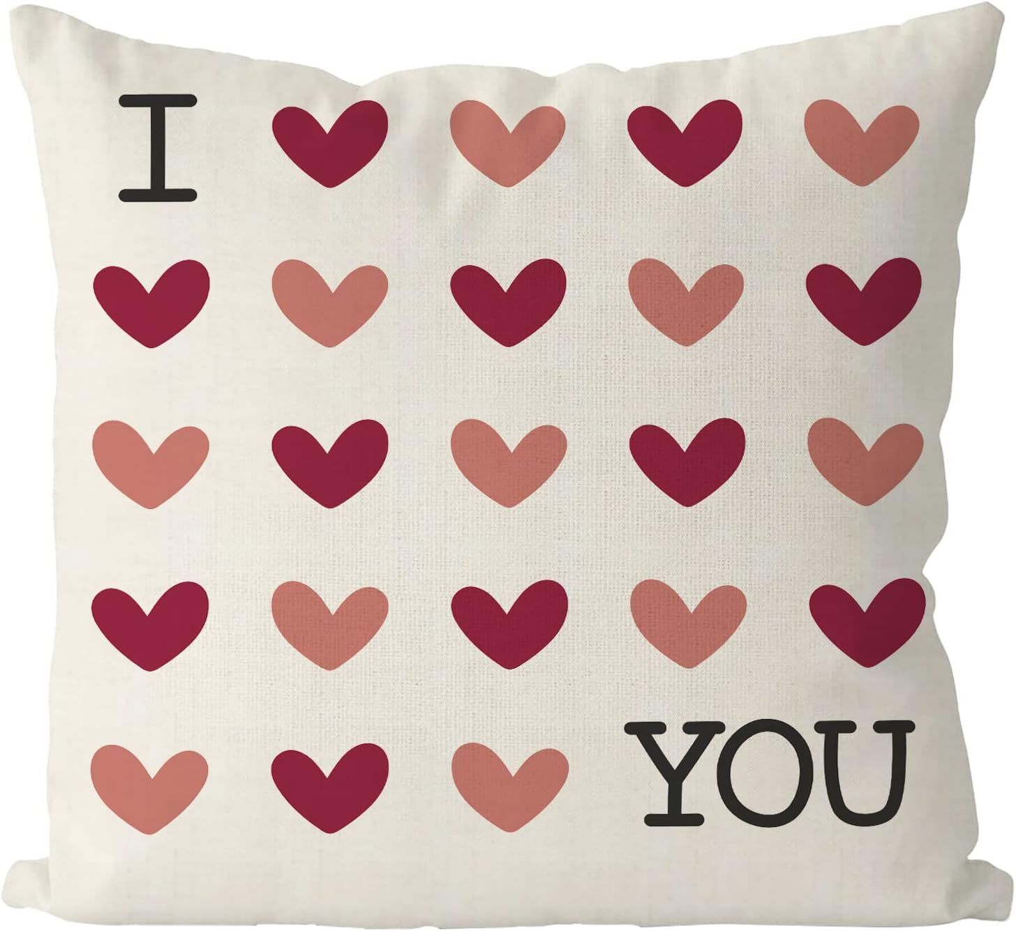 GAGEC Valentines Day Pillow Covers 18x18 Inch I Love You Love Hearts Farmhouse Sofa Throw Pillowc... | Amazon (US)