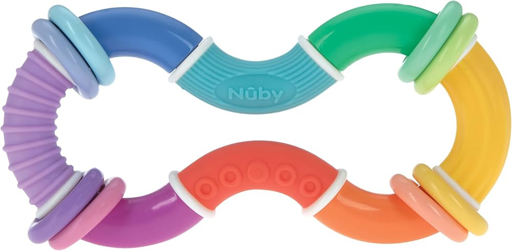 Nuby Twist-a-Ring Rattle Teether Toy for Babies - Toy for Baby Teething Relief - 6+ Months | Amazon (US)