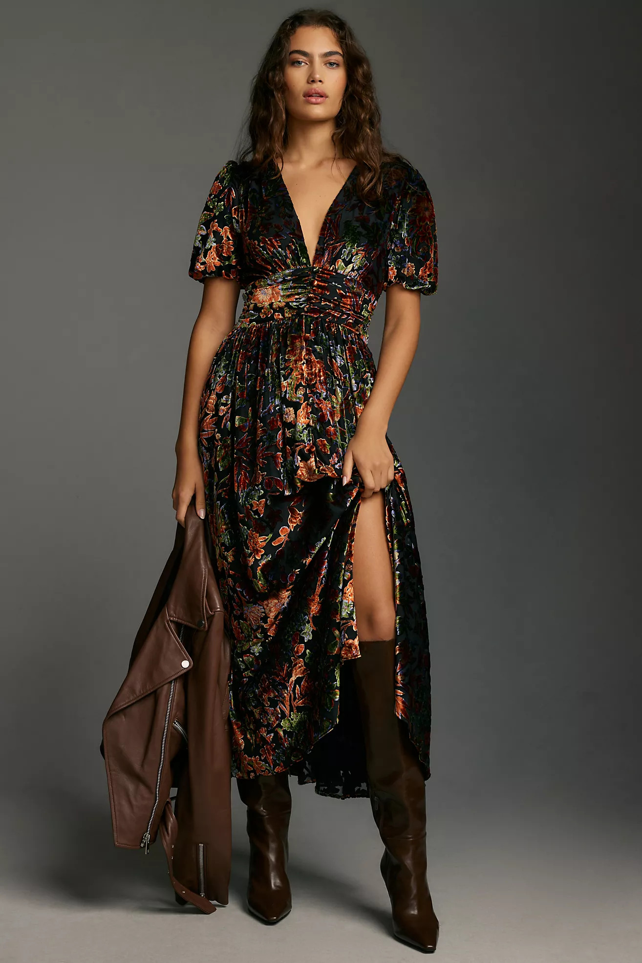 The Katerina Button-Front Dress: Velvet Edition | Anthropologie (US)