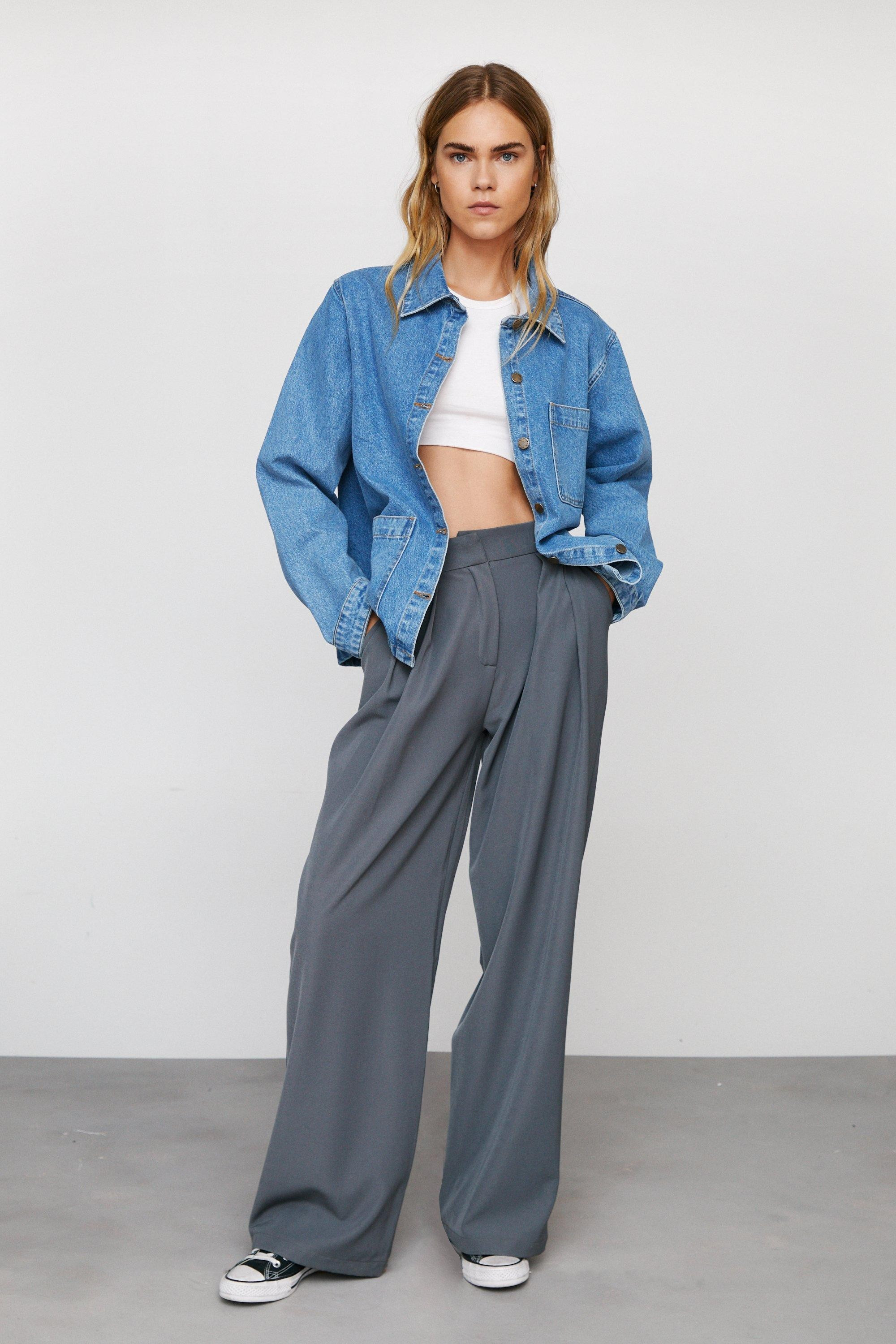 Denim Pocket Detail Long Sleeve Shacket | Nasty Gal (US)