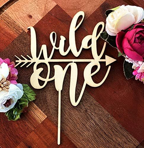 Wild One Cake Topper One Year Old One Cake Topper Rustic Wood Cake Topper First Birthday Cake Top... | Amazon (US)