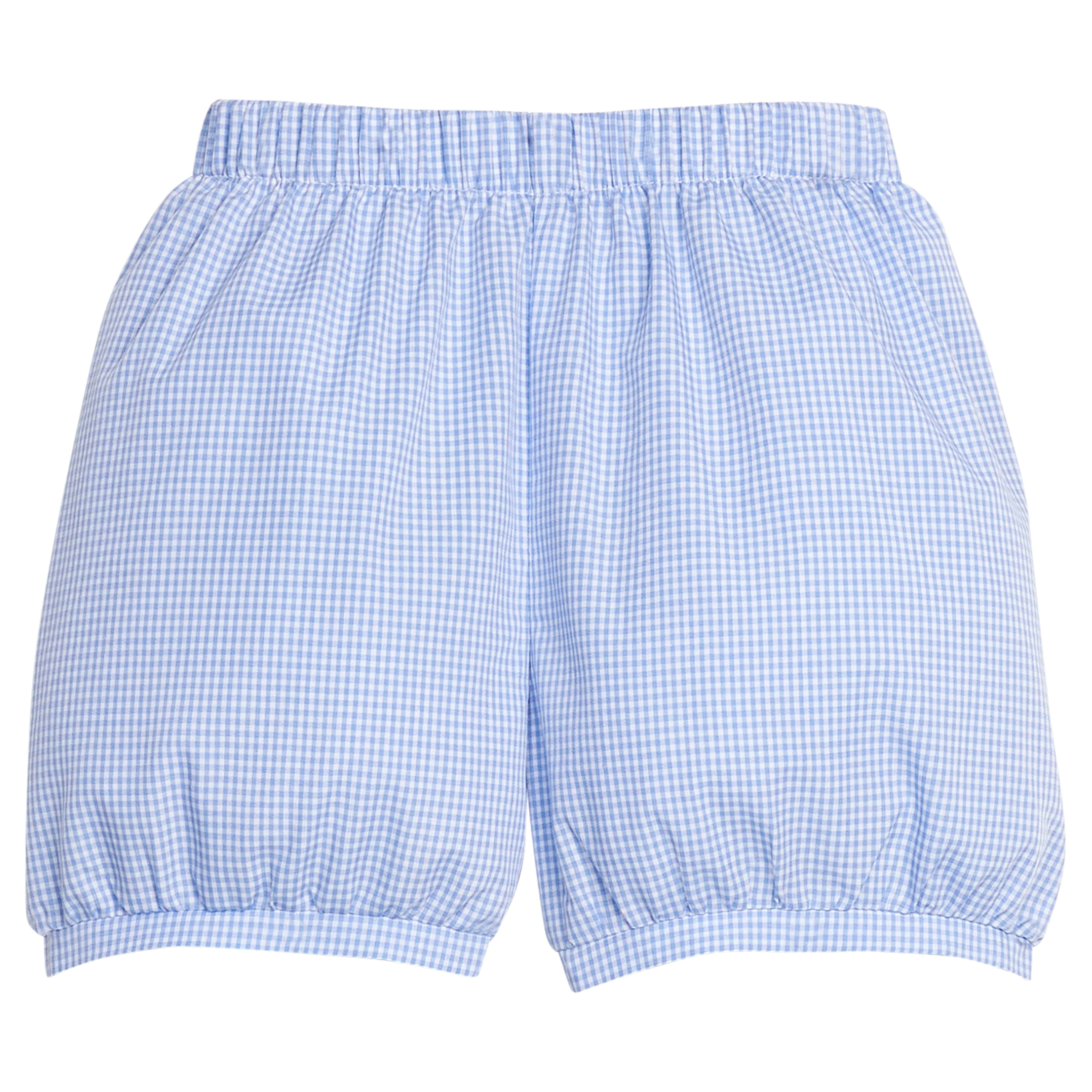 Royal Mini Gingham Banded Short - Blue Boy Summer Shorts | Little English