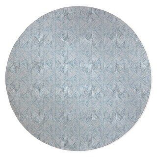 DIPPED HERRINGBONE BLUE Area Rug By Kavka Designs - 5' Round | Bed Bath & Beyond