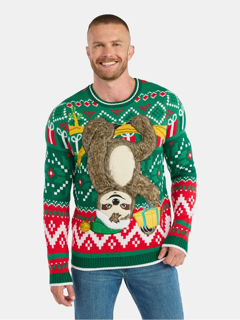 Jollidays Men's Christmas Sweater with Long Sleeves, Midweight, Sizes S-3XL - Walmart.com | Walmart (US)