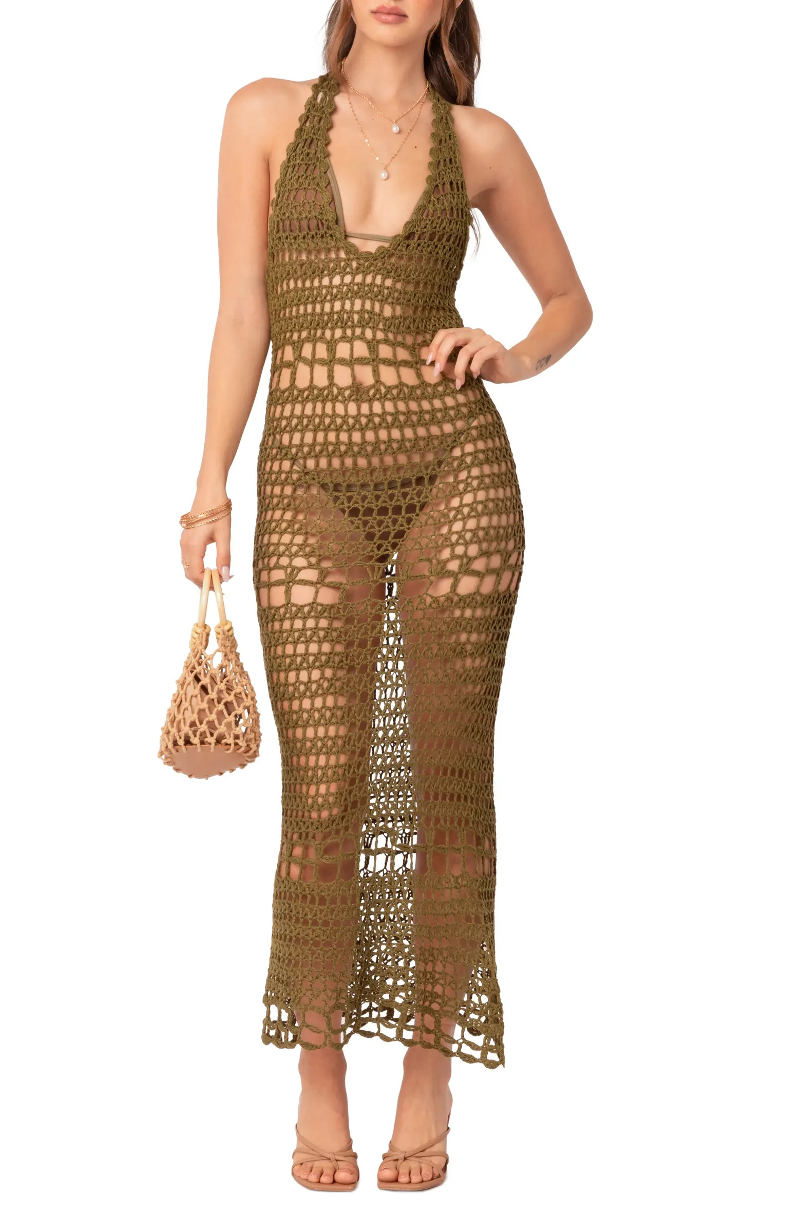 Tahoe Open Back Crochet Cover-Up Maxi Dress | Nordstrom