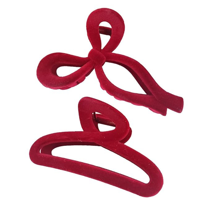Velvet Hair Claw Clips for Women, Velvet Hair Clips for Autumn Winter, Velvet Hair Clips for Thic... | Amazon (US)