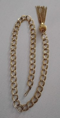 VTG Gold Tone Double Link Metal Chain Belt 35” Charm Bead Tassel Retro 70s/80s | eBay US