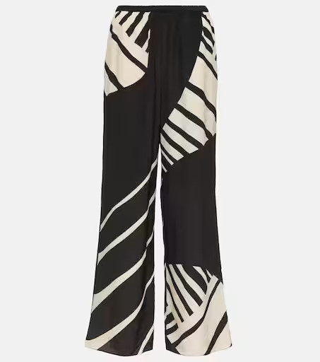 Printed mid-rise silk wide-leg pants | Mytheresa (US/CA)