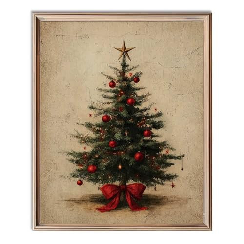 Vintage Christmas Tree Print – Rustic Holiday Wall Art – Modern Farmhouse Christmas Décor – Classic Winter Artwork for Home or Office – Festive Christmas Gift Idea – Unframed (8X10INCH) | Amazon (US)