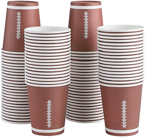 durony 100 Pack Football Themed Cups 9 Ounces Paper Football Cups Football Centerpieces Table Cup... | Amazon (US)