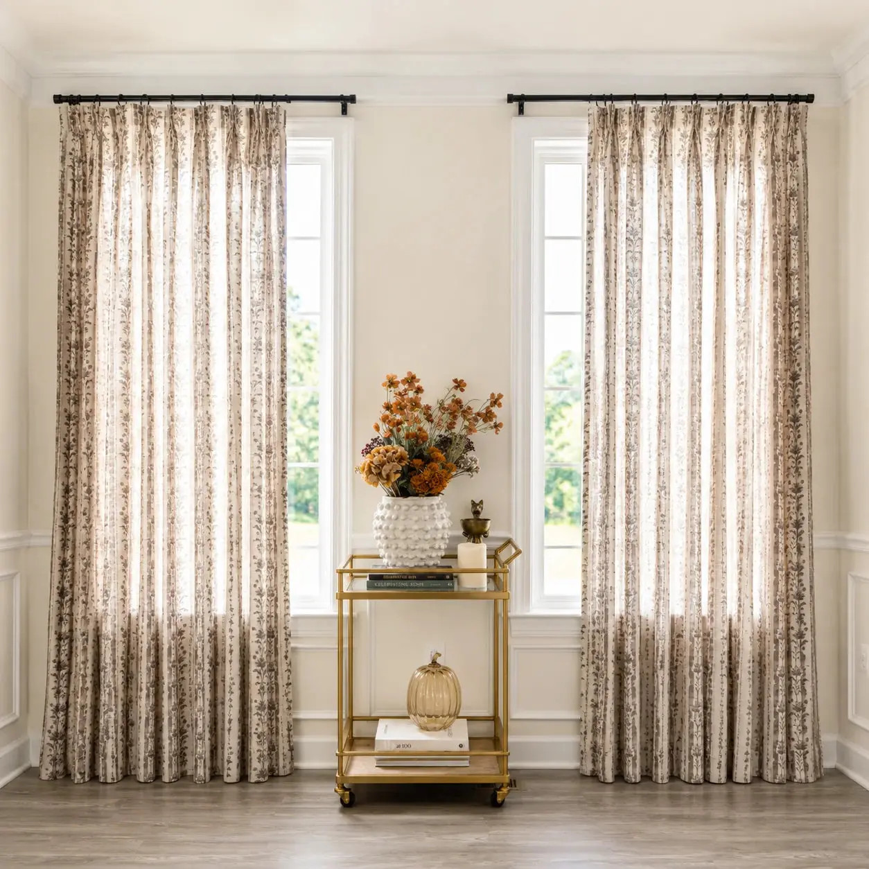 Brexton Cole x TWOPAGES Print Cotton Blend Drapery Pleated | TWOPAGES