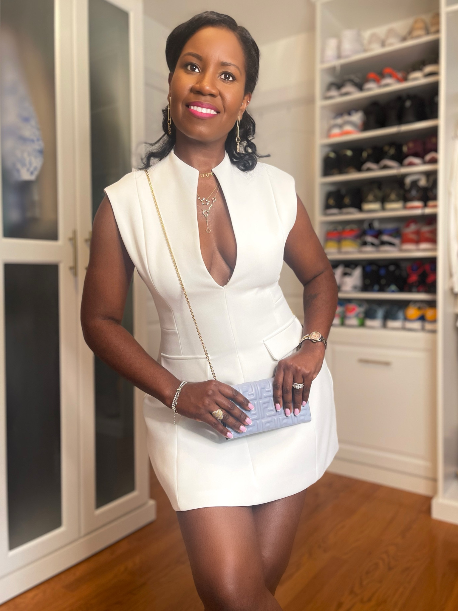 Women's Summer Sexy Cap Sleeve Deep V Neck Zipper A-line Mini Dress Hollow Bodycon Night Out Party Dress