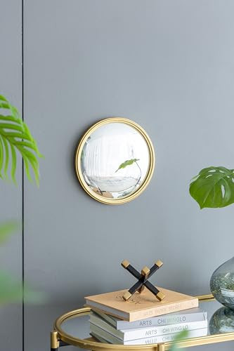 Kaimei Round Convex Wall Mirror - 11" Gold Circle Mirror with Decorative Iron Frame for Living Room, Bedroom, Entryway, Bathroom | Amazon (US)