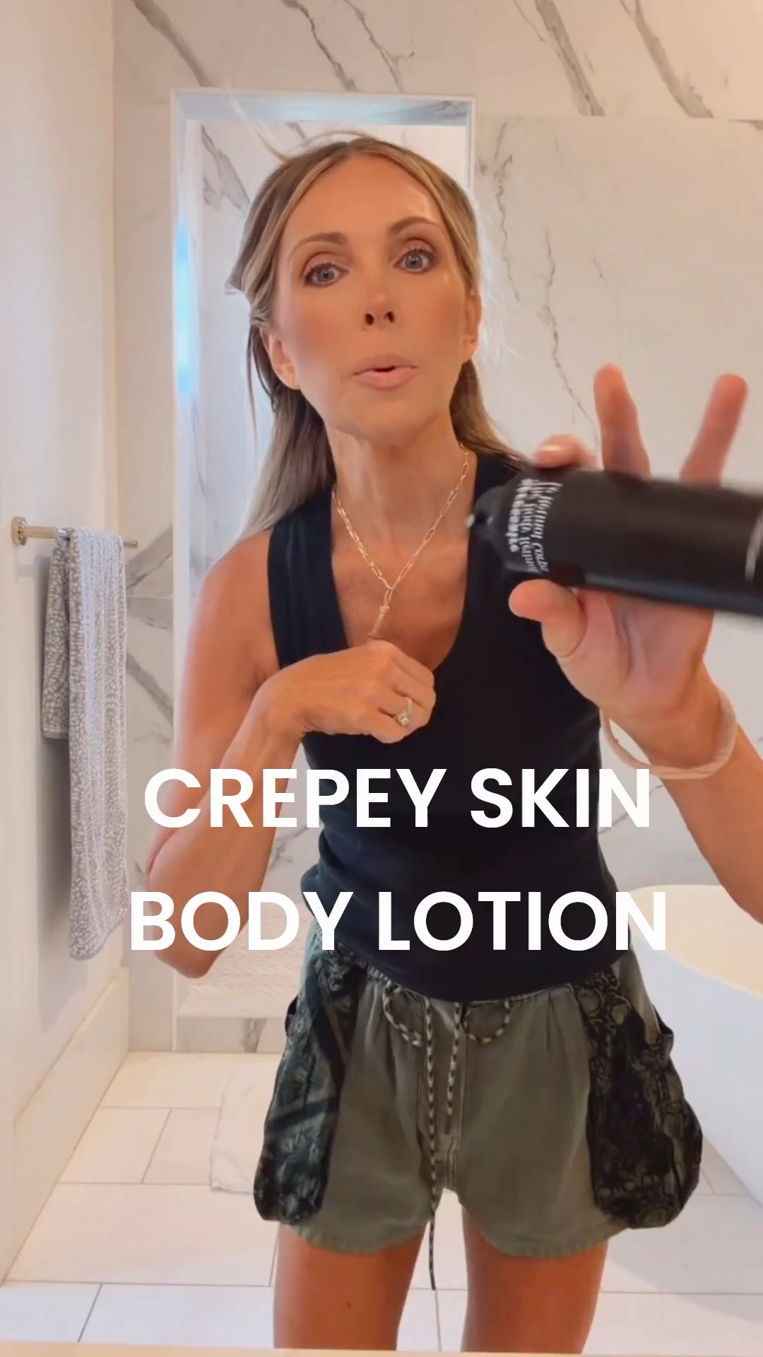 Oprah's team did a study on best retinol infused lotion for crepey skin and women going through perimenopause and menopause. This is their top pick though I linked a less expensive version as well. I have only been using Oprah's and can tell a difference; haven't tried the other but the secret retinol.