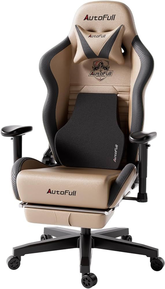 AutoFull Gaming Chair PC Chair with Ergonomics Lumbar Support, Racing Style PU Leather High Back ... | Amazon (US)
