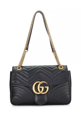 Gucci Black Leather GG Marmont Matelassé Shoulder Bag Small - FINAL SALE, NO RETURNS | Belk