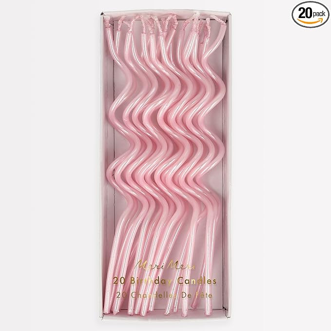 Meri Meri Swirly Tall Cake Candles (Pack of 20), 5" Tall Unscented Candles | Amazon (US)