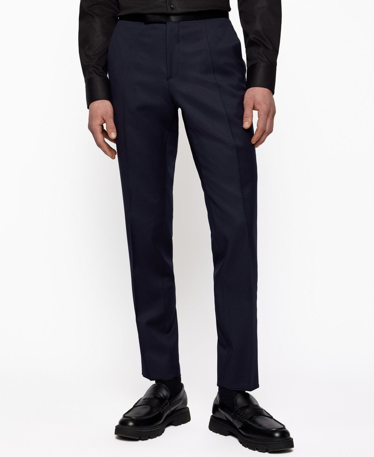 Boss by Hugo Boss Men's Slim-Fit Tuxedo Trousers - Dark Blue | Macy's