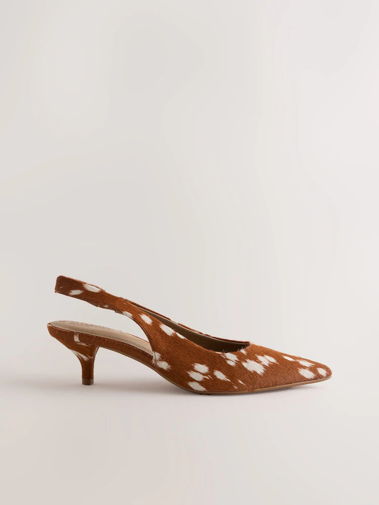 Tan Brown N.Premium Leather Slingback Heels | Next US
