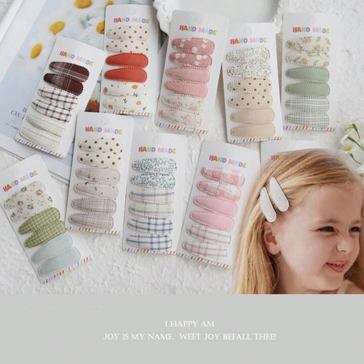 6pcs Toddler Hair Clips Floral Print Baby Girl Hair Bows Clips Non Slip Wrapped Snap Hairpins Flo... | SHEIN