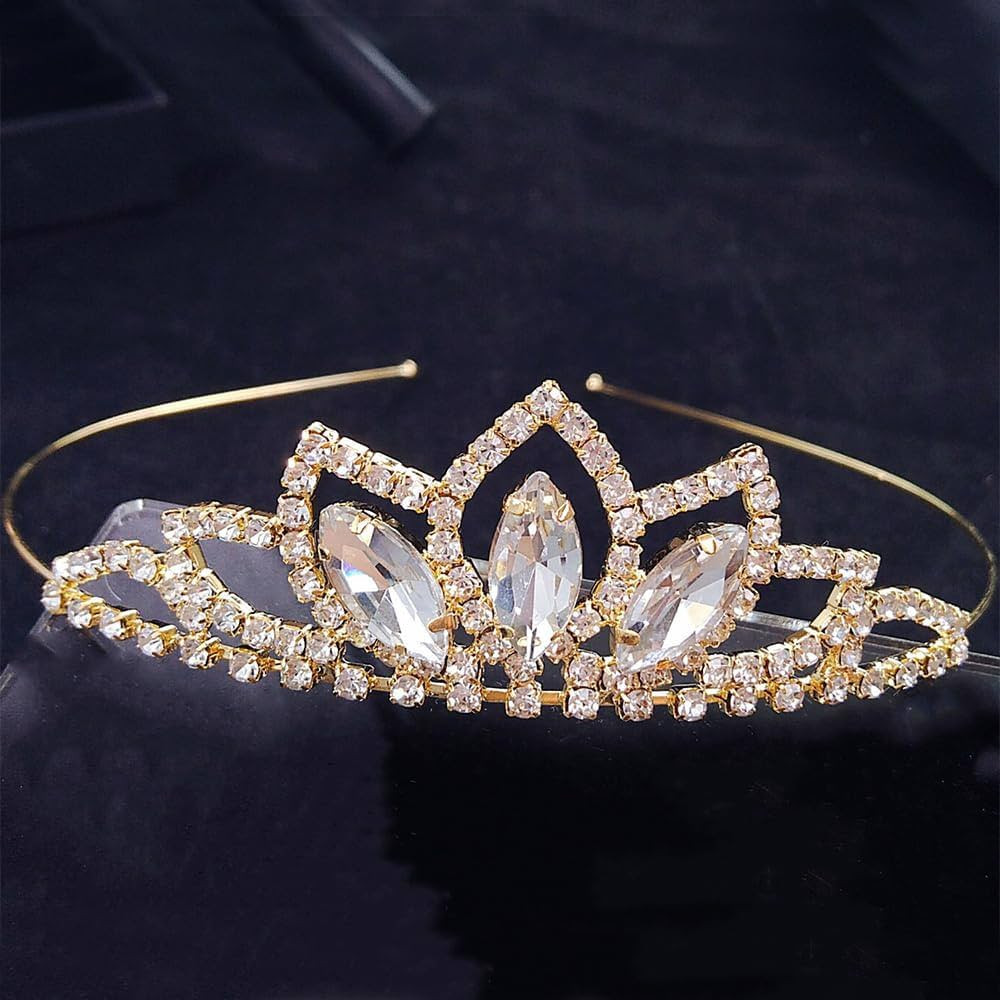 TOBATOBA Crystal Gold Tiara Crown Princess Tiara for Women Girls Mini Small Tiara Pageant Crown W... | Amazon (US)