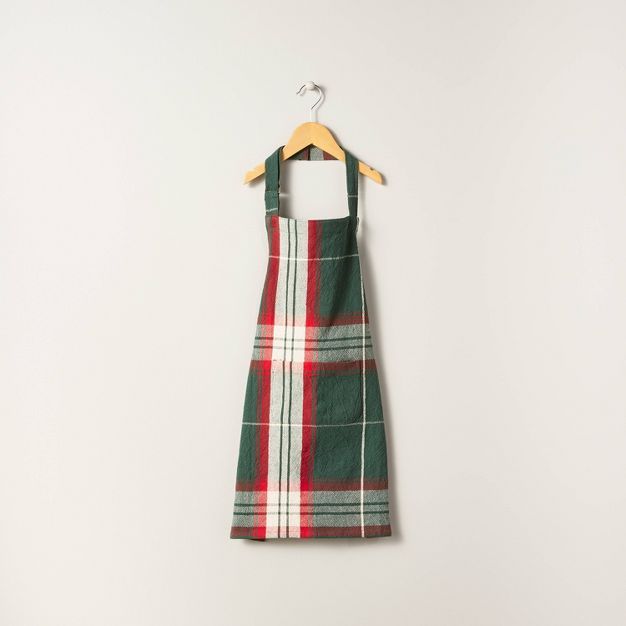 Holiday Plaid Cooking Apron Green/Red - Hearth & Hand™ with Magnolia | Target