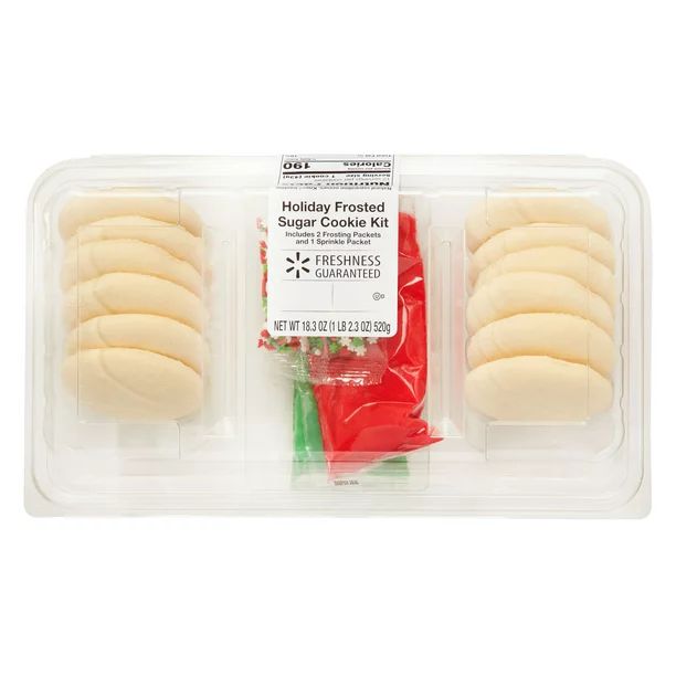 Freshness Guaranteed Holiday Frosted Sugar Cookie Kit, 18.3 oz - Walmart.com | Walmart (US)