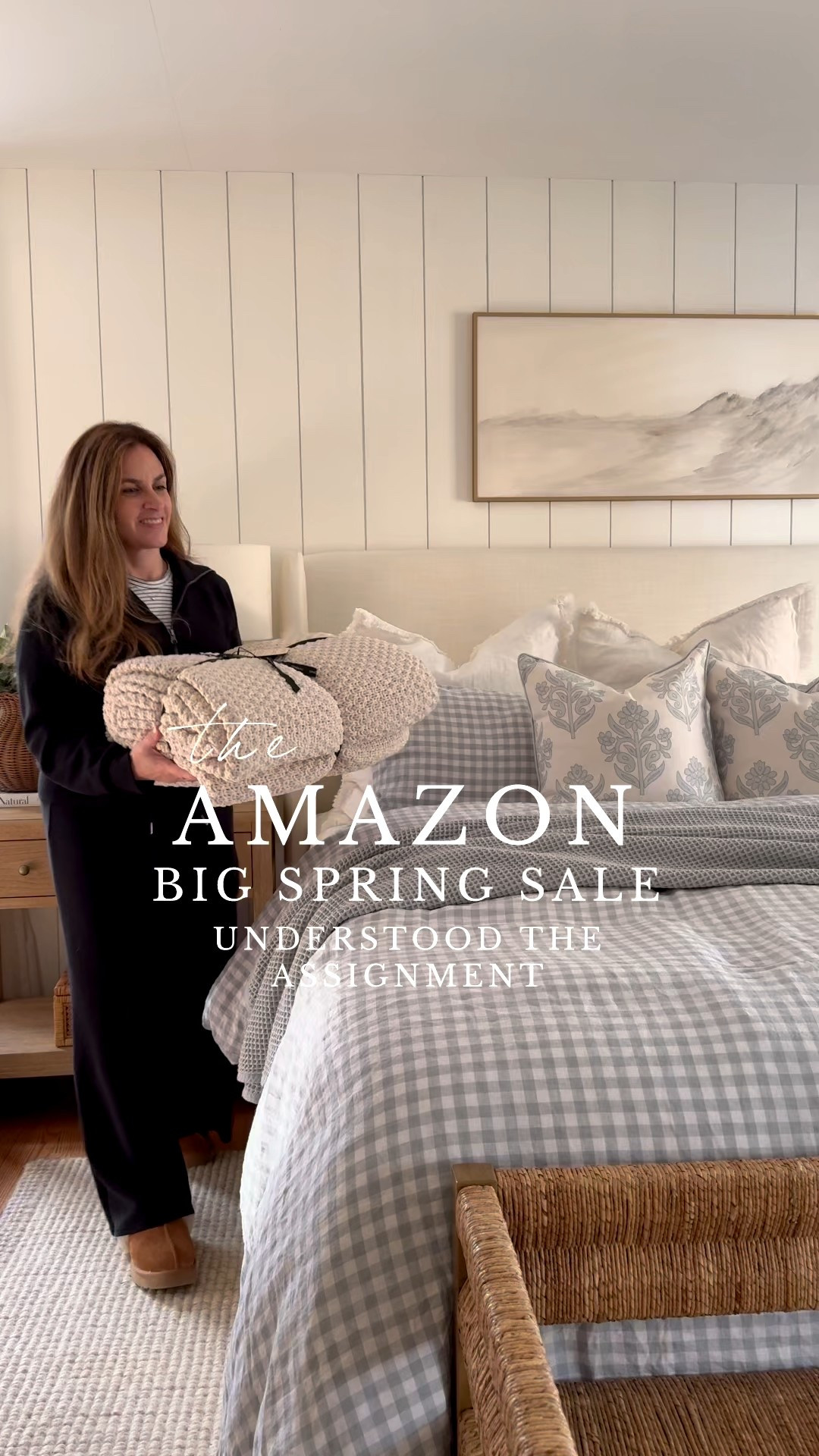 Amazon big spring sale, bedroom styling, Amazon clock, Pottery barn bedroom furniture, lamp, throw blankets, runner, spring stems, vase, home decor. Amazon bedroom

#LTKHome