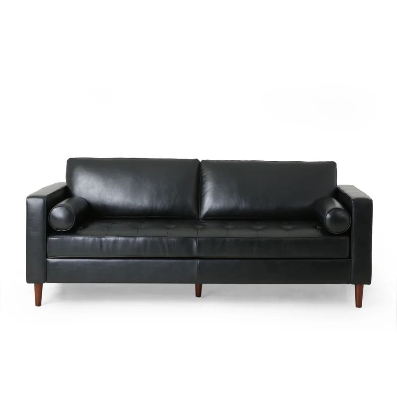 Purtell 82.25" Faux leather Square Arm Sofa | Wayfair North America