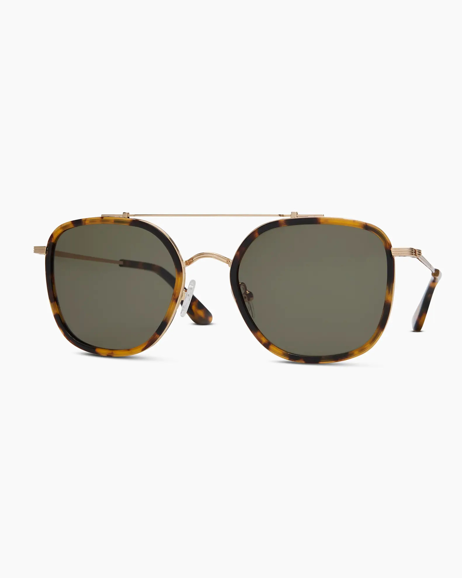 Rio Polarized Stainless Steel Sunglasses in Gold/Fawn Tortoise with Green lens | Quince