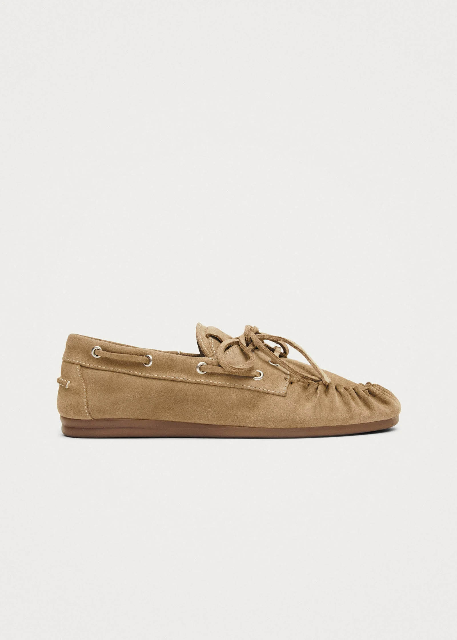 Rowan Suede Beige Leather Loafers | ALOHAS (Global)