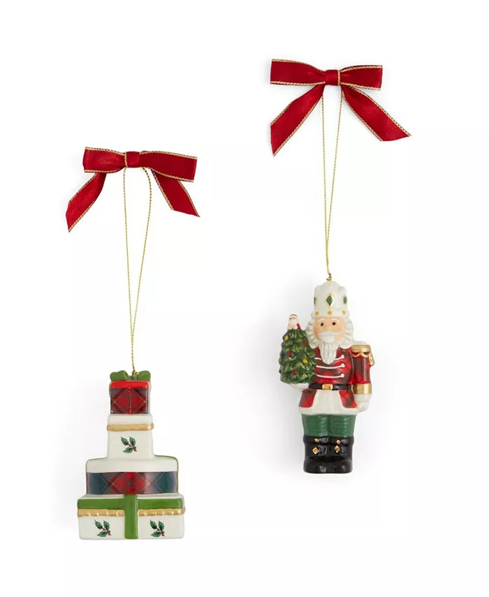 Spode Christmas Tree Tartan Ornaments, Set of 2 - Macy's | Macy's