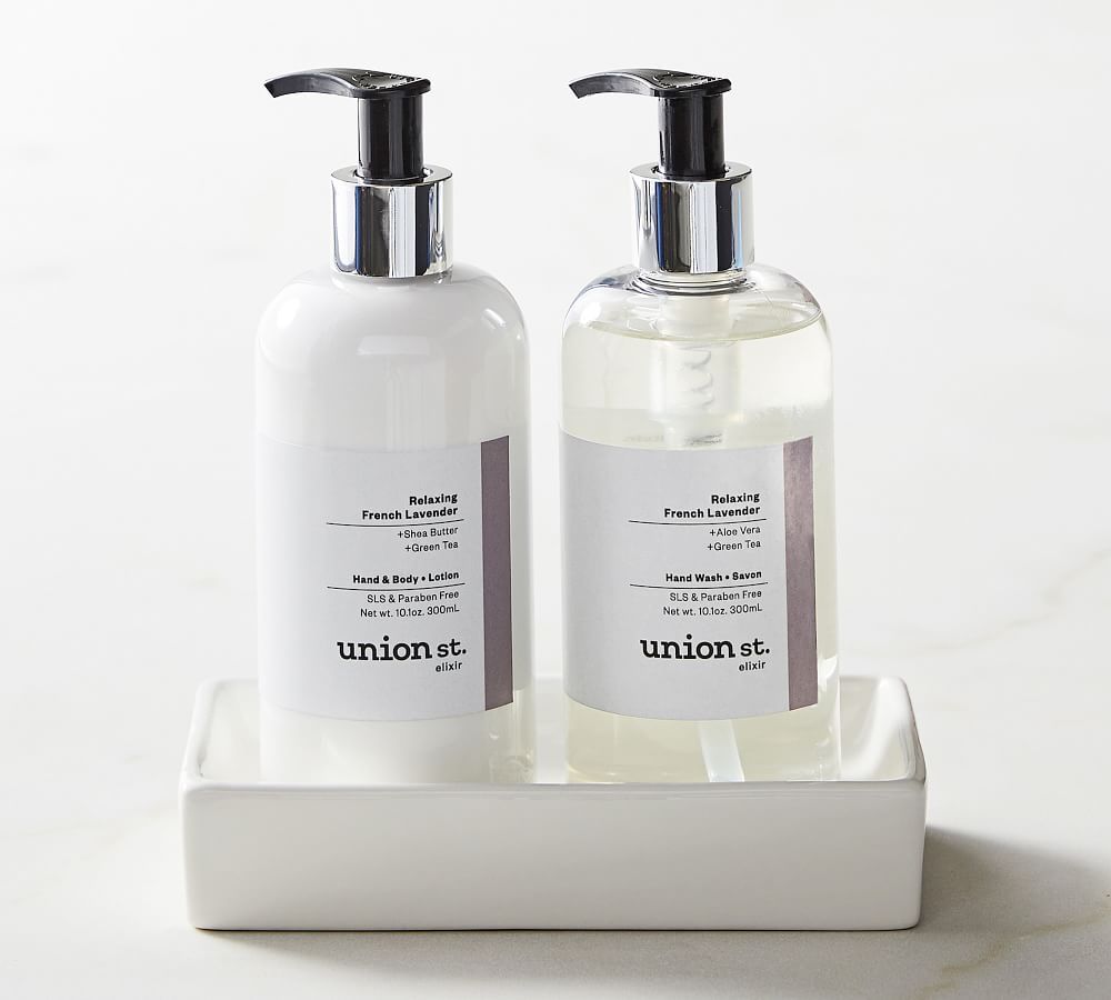 Union St. Elixir Relaxing French Lavender Soap & Lotion Caddy Set | Pottery Barn (US)
